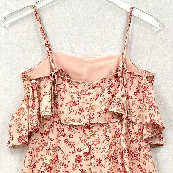 FOR LOVE AND LEMONS Aurora Mini Dress Womens Small Pink Floral Print Ruffle - Picture 8 of 16